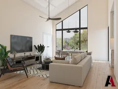 Interiors: Living room under the sloped roof